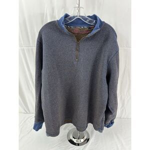 Robert Graham 1/4 Zip Sweater Size XL  Pullover Brown Blue
